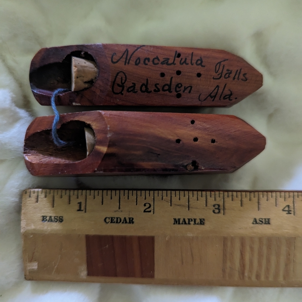 Vintage salt and pepper wooden shoes.